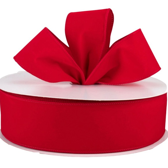 Christmas RED Velvet Ribbon Wired Edge, 2-1/2-Inch, 15 Yards, BEAUTIFUL Quality - Picture 1 of 8